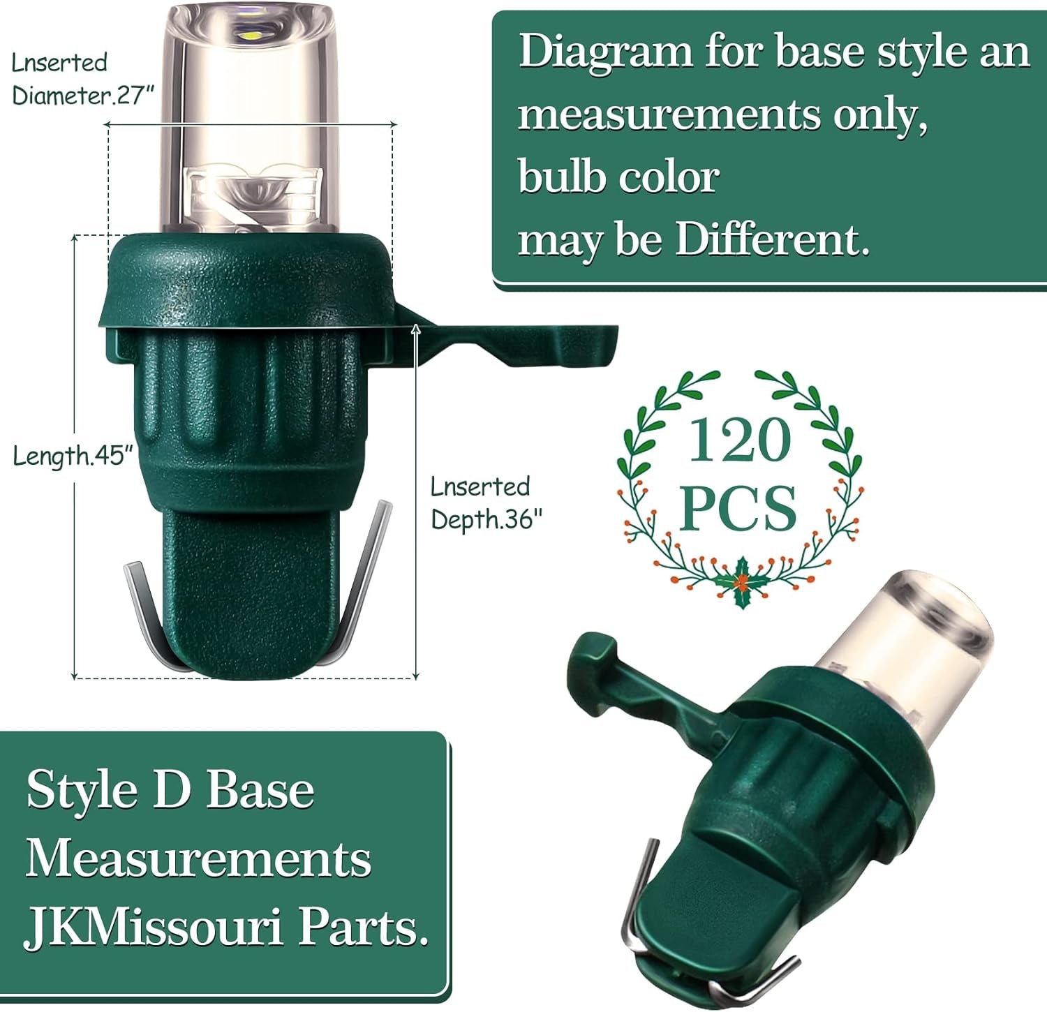 LED 5 Mm Christmas String Lights Replacement Bulbs LED Wide Angle Wire Light Set Indoor Outdoor Home Decor Festival Decorations for Xmas Tree Lights(Warm White Bulb,120 Count)