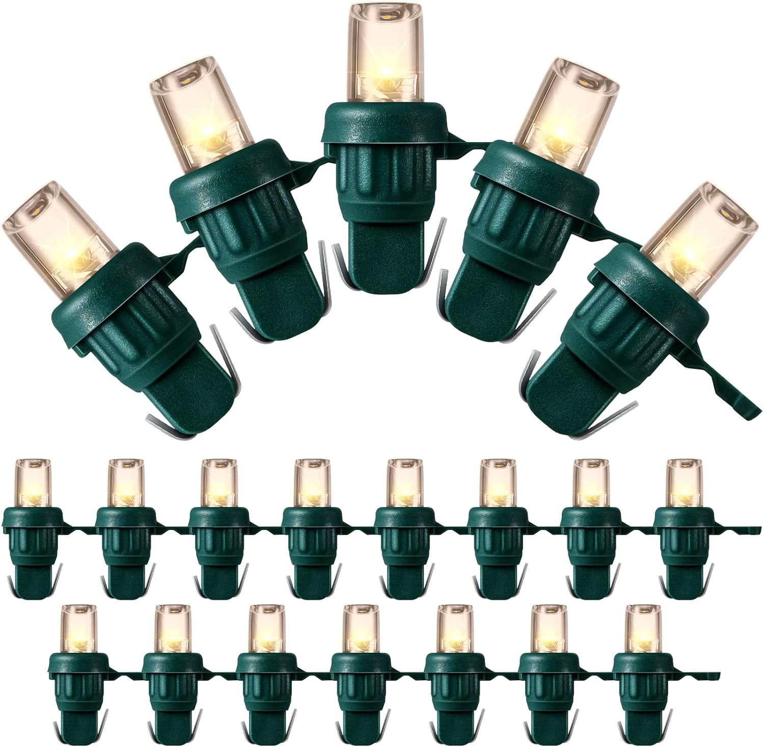 LED 5 Mm Christmas String Lights Replacement Bulbs LED Wide Angle Wire Light Set Indoor Outdoor Home Decor Festival Decorations for Xmas Tree Lights(Warm White Bulb,120 Count)